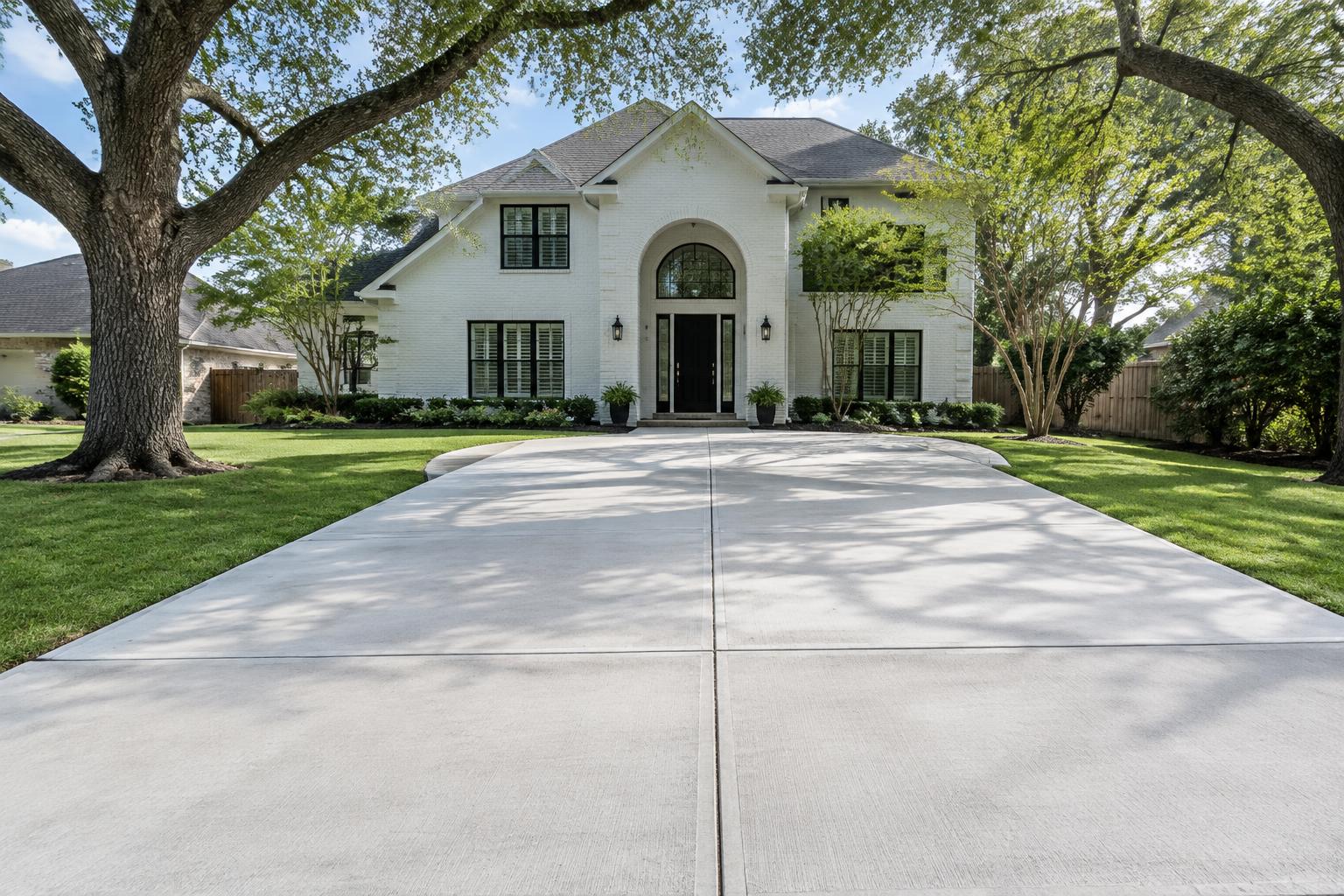 Illustrative concrete driveway at a Houston Texas home